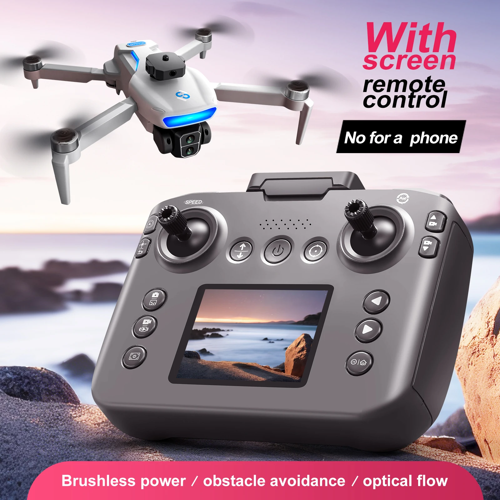S181 dual-camera drone with one-key orbit, smart follow, omnidirectional obstacle avoidance, Wi-Fi, brushless motor, and other f