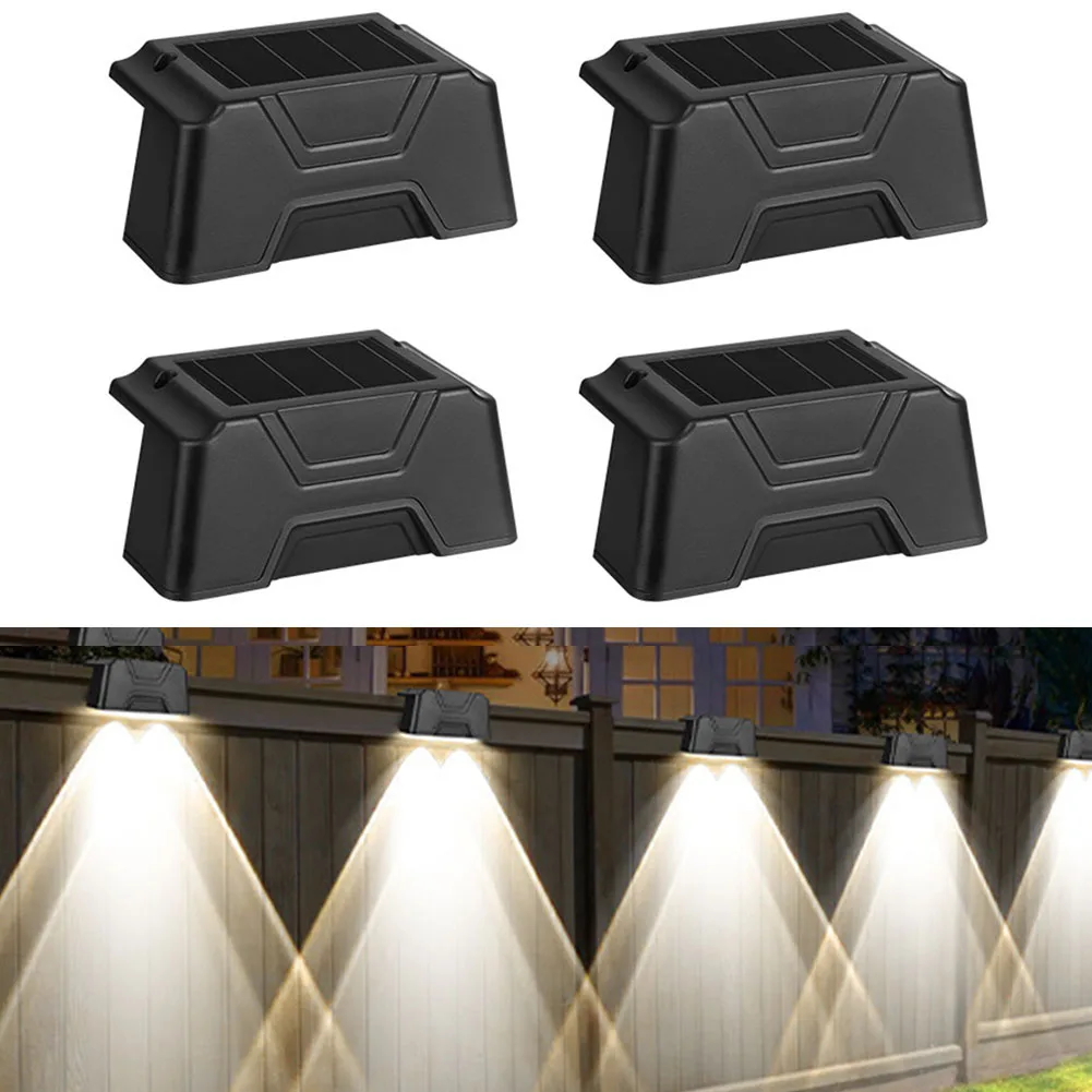 

4pcs 5W 1.2V Solar Fence Lights Solar Wall Lights For Gardens Fences And Walls 2LED 9*5*3.7cm Warm Light/White Light Accessories