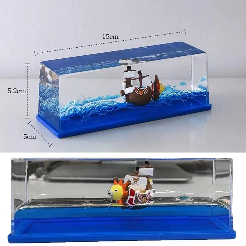 Nave in Liquid Thousand Sunny Fluid Liquid Drift Floating Boat Creative Ship Bottle Living Room Decoration