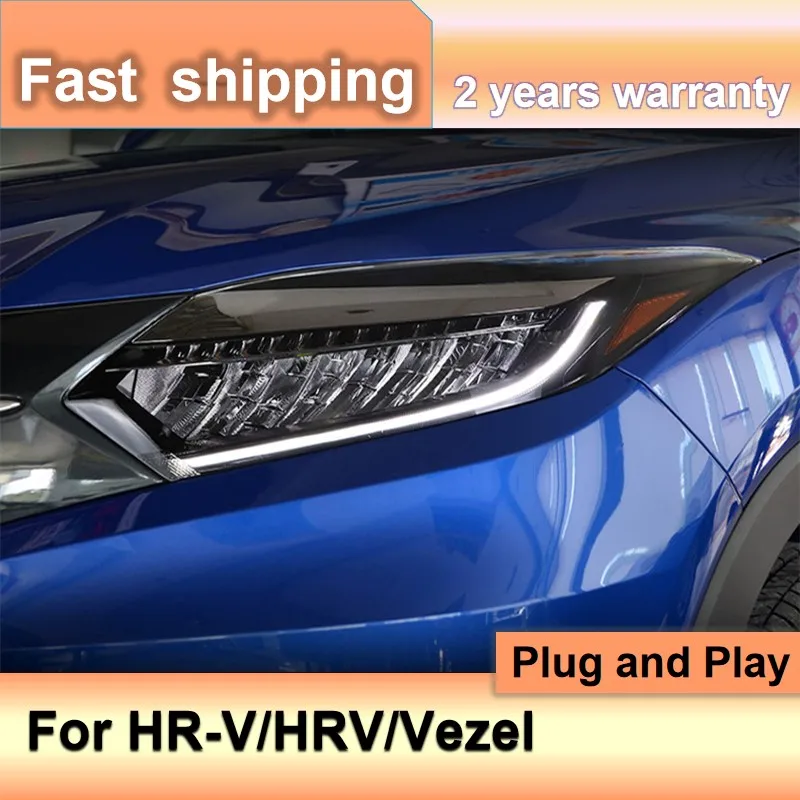 Car Styling for Honda HRV Head Light 2015-2018 Honda Vezel Headlights DRL Turn Signal High Beam Projector Lens HR-V Headlamp