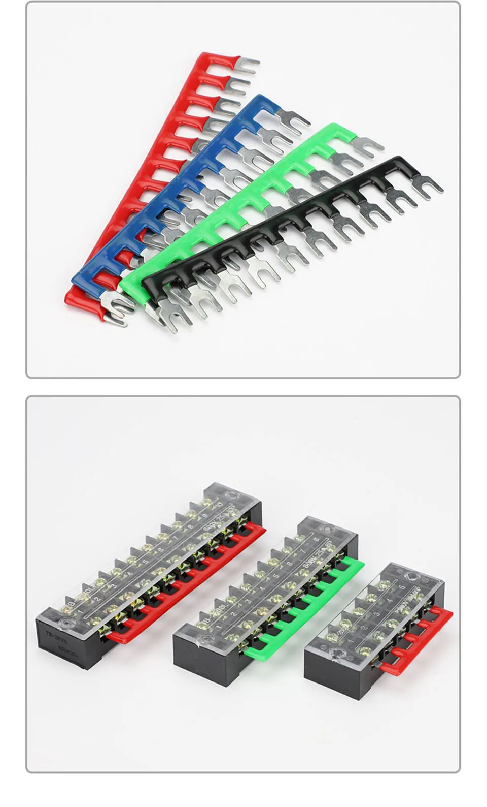 TB Terminal Busbar-Drahtverbinder 15A25A45A Kombiniertes Kurzschlussstück U-Typ Kupfer-Leistungsschalter Busbar-Verbindungsstück Isolierter Drahtverbinder – Detail 7
