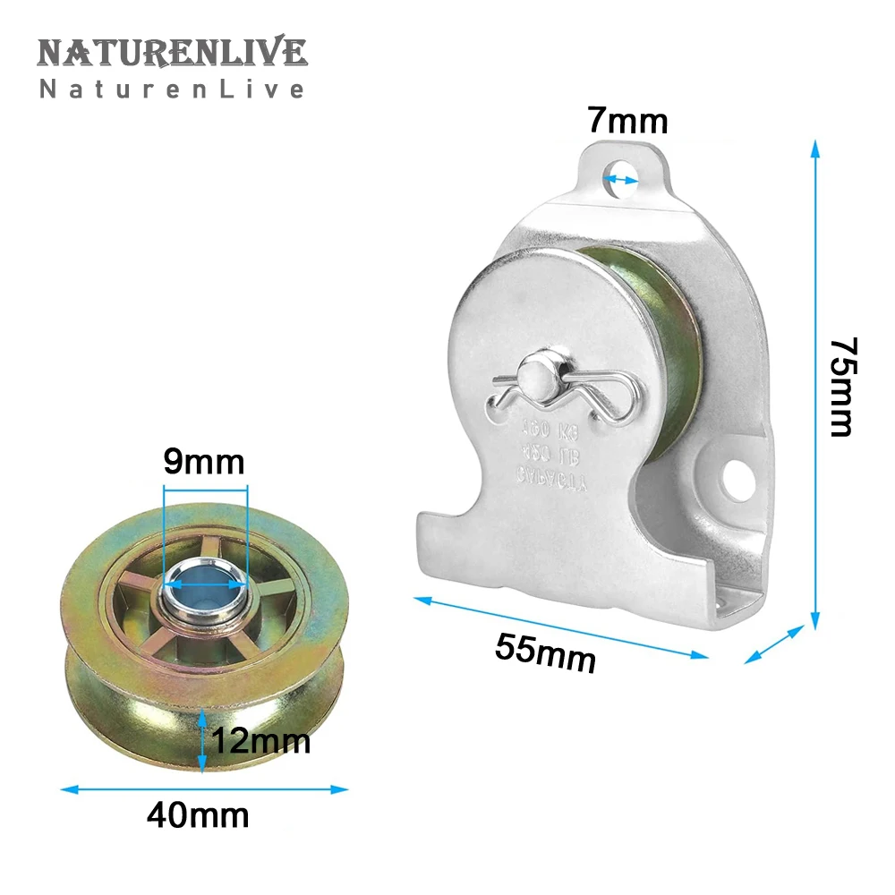 1/4Pcs Fixed Single Pulley with Ball Bearing, Heavy Duty Lifting Rope Pulley 190kg Load for Ropes Steel Cable Gym Accessories