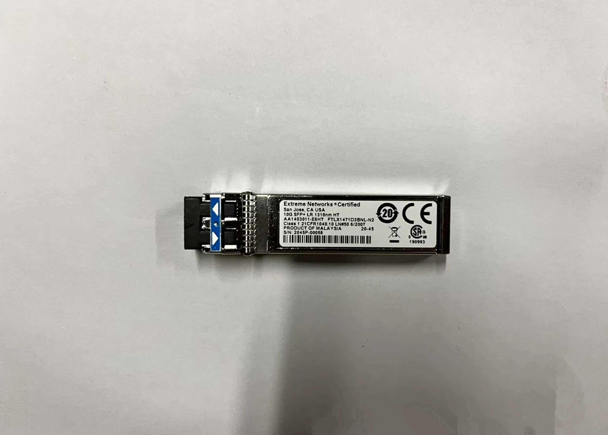 10G SFP Optical Fiber Extreme Networks 10GB Transceiver FTLX1471D3BCL-EX/FTLX1471D3BNL-N2 LR 10G SFP+ Module 1310nm