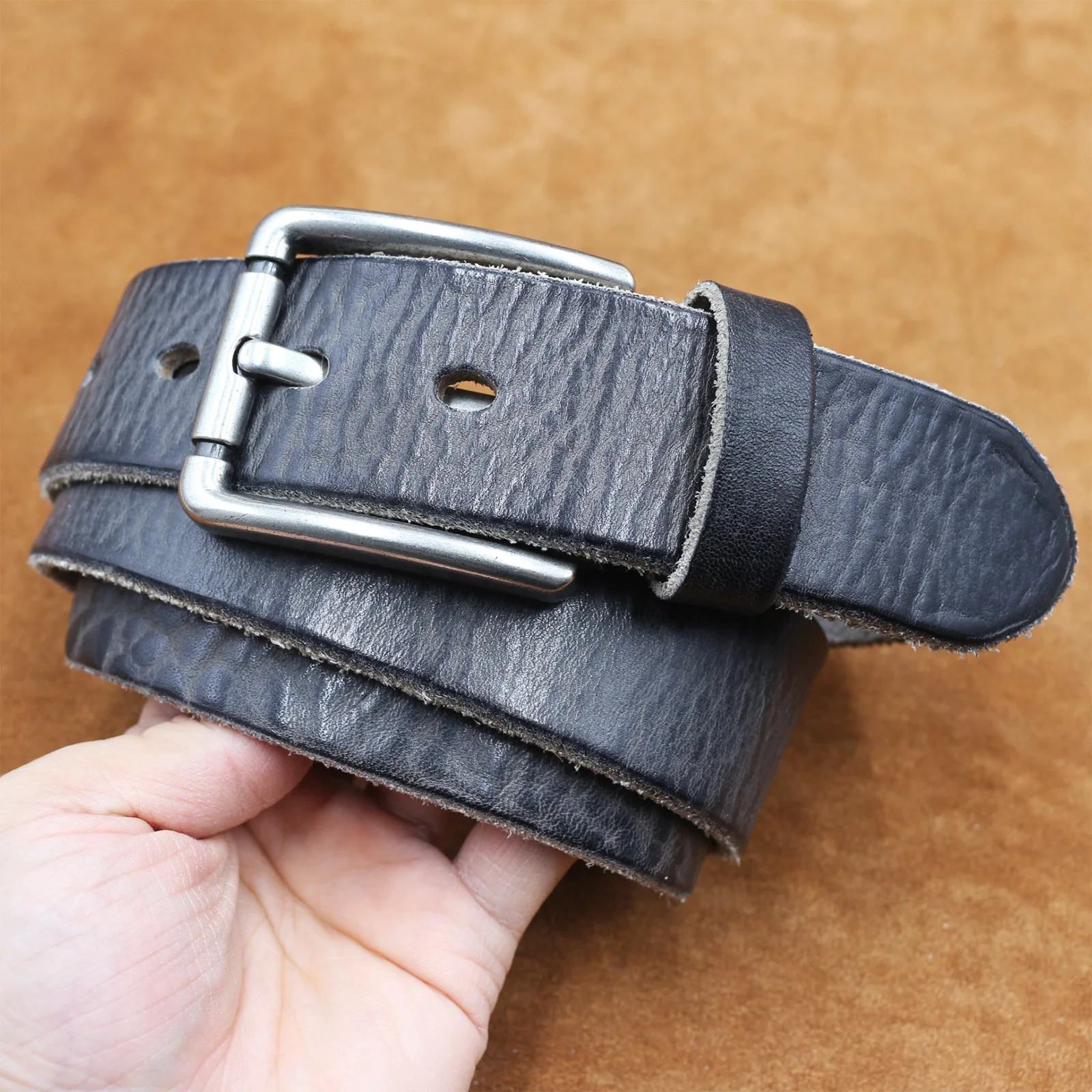 3.8cm Men's Light Luxury Business Belts Male Belt Genuine Leather Retro Cowhide Fashionable Casual Formal Trousers Belt for Man