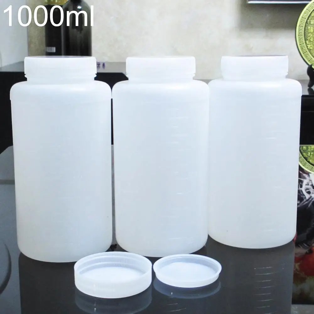 1000ml Plastic Storage Bottle for Chemical Liquid Vial Reagent Lab Supply Empty