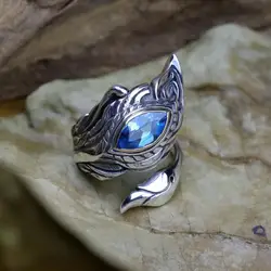 Retro Golden Wing Garuda Chinese Mythology Dapeng Ring For Men Punk Gothic Adjustable Open Ring Feather Accessories Jewelry Gift