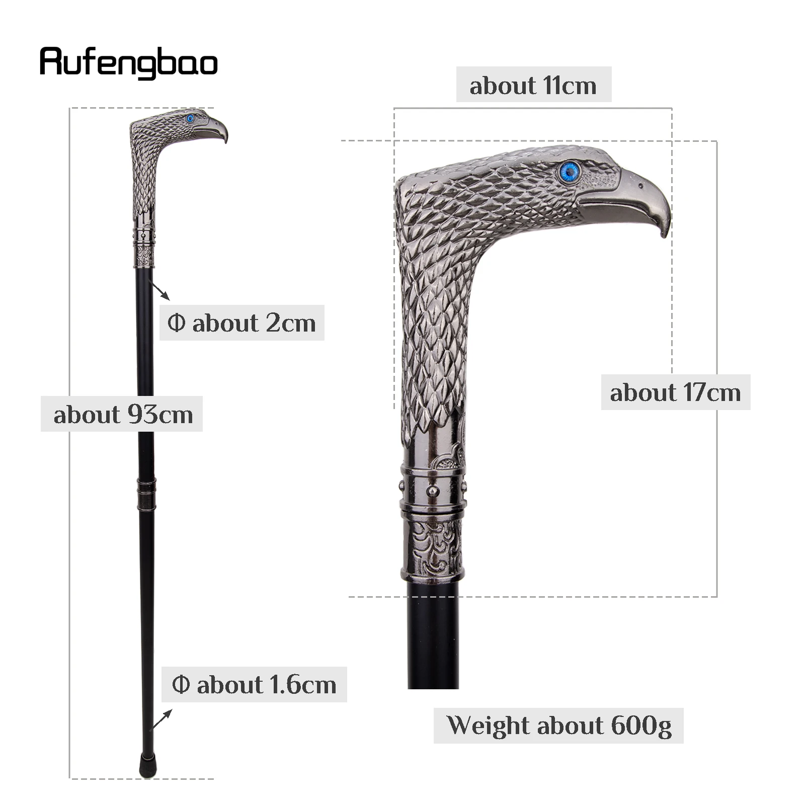 Blue Eye Eagle Fashion Walking Stick Decorative Stick Cospaly Vintage Party Fashionable Walking Cane Crosier 93cm