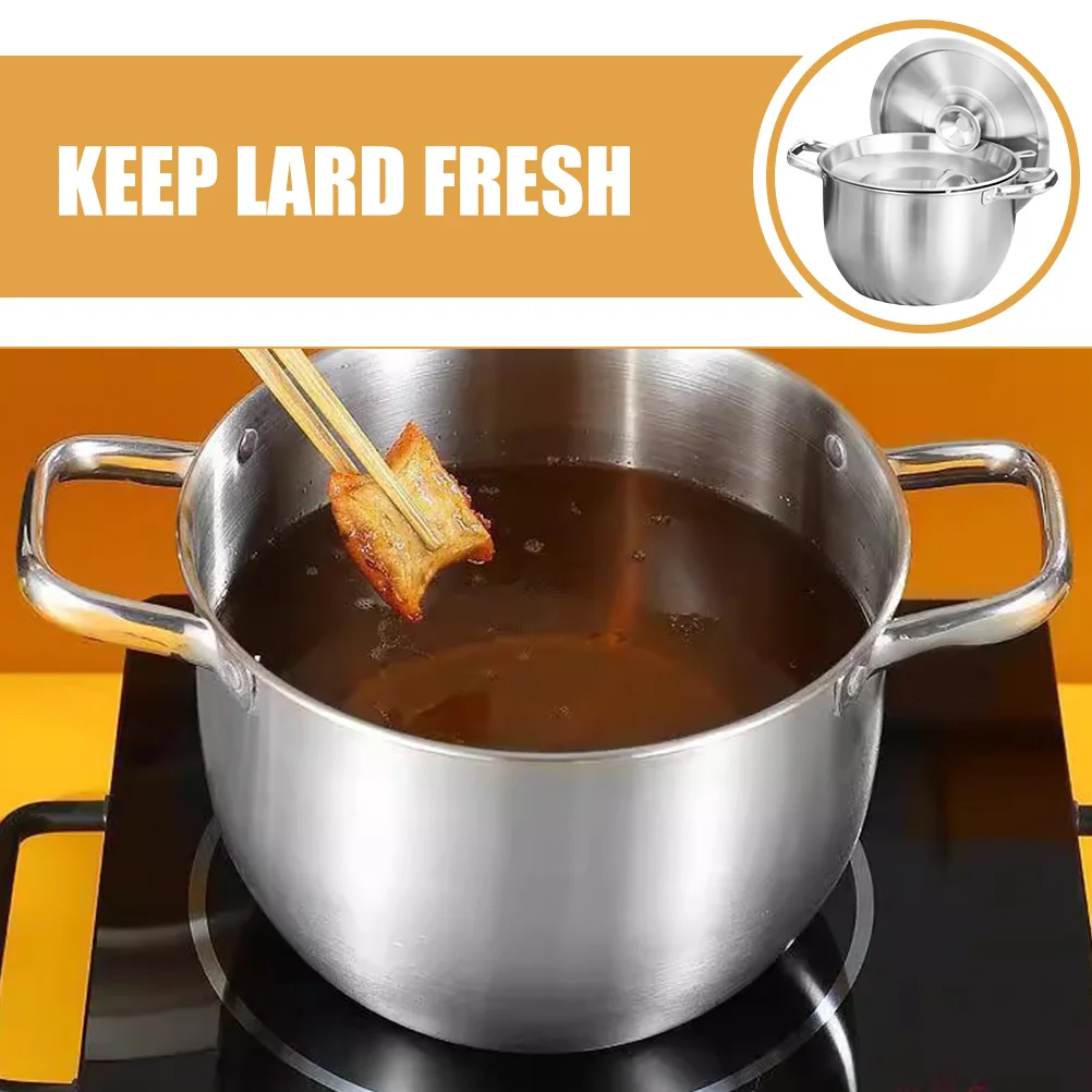 

Grease Container with Fine Mesh Strainer Stainless Steel Oil Pot for Filtering Pouring Storing Oil in Kitchen Cooking