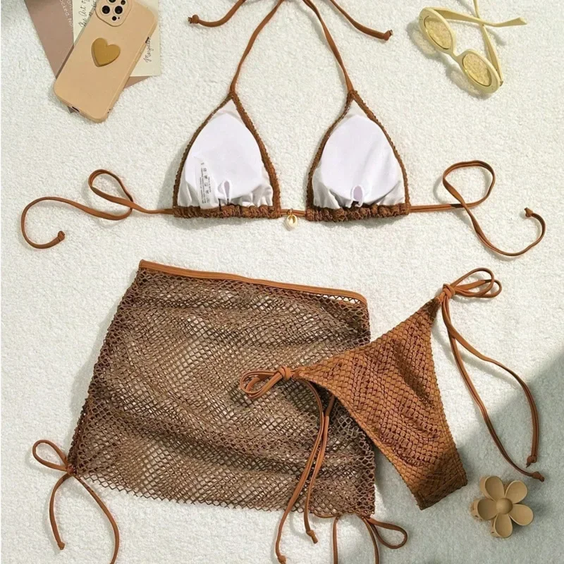 جديد مثير البيكينيات الإناث المايوه النساء ثلاث قطع ملابس الشاطئ ملابس سباحة لباس سباحة البرازيلي مجموعة البكيني بركة السباح