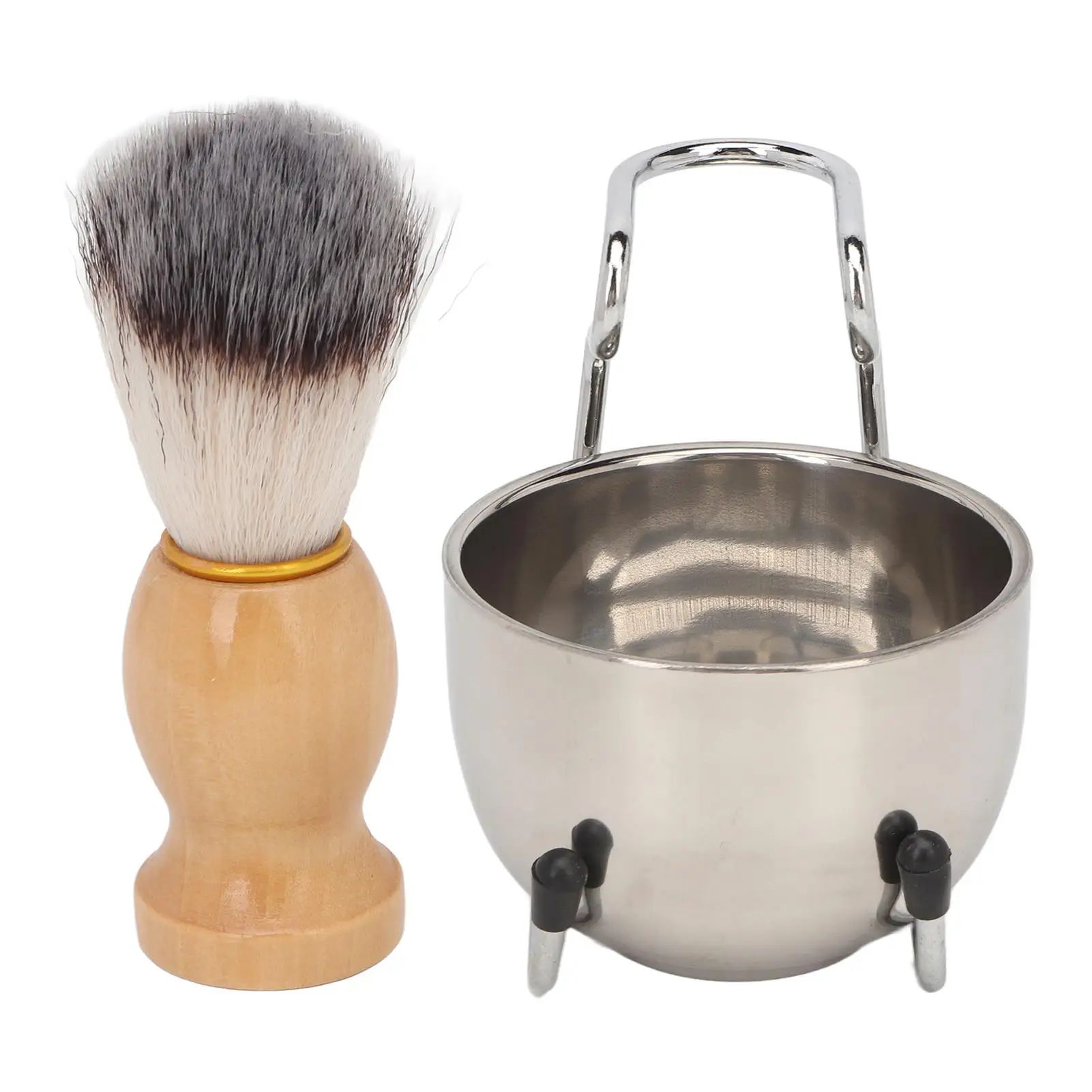 Set di pennelli da barba 3 in 1 da uomo con setole in Nylon sicuro, durevole, confortevole realizzato a mano per la qualità del salone