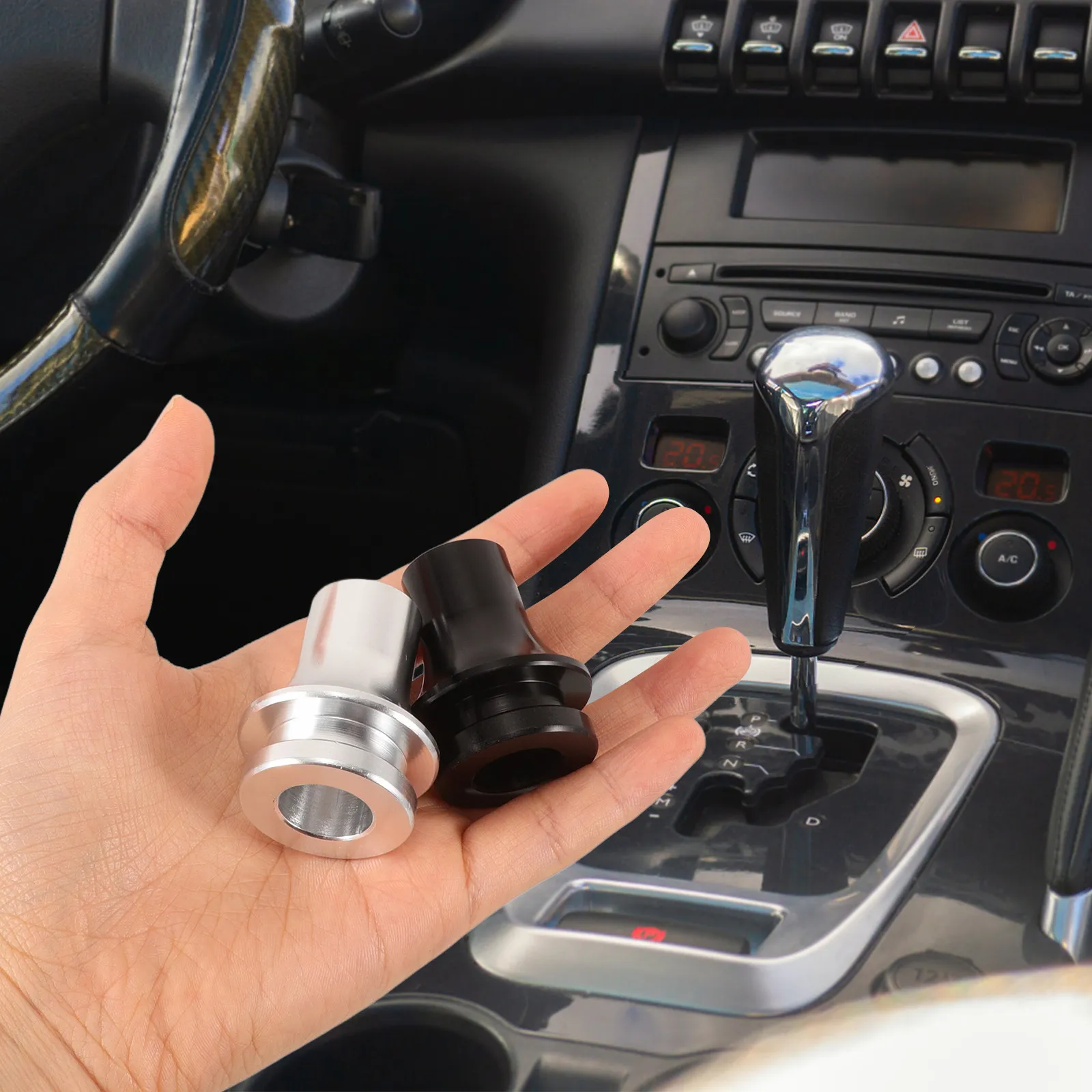 2pcs Universal Shift Knob Adapter Aluminum Alloy Thread Connector For Car Truck Gear Shift Auto Accessory Interior Parts