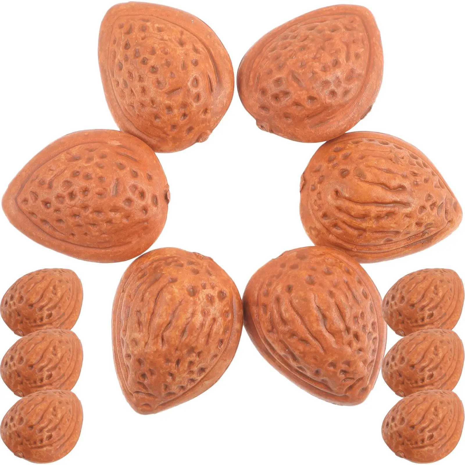 20 Pcs Fake Nuts Home Accessories Artificial Ornaments Decorations Orange Faux Almonds for Crafts