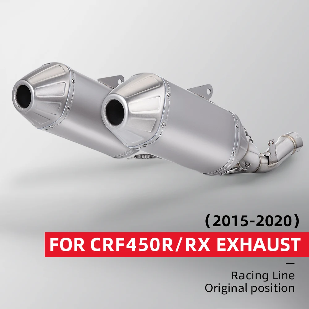 Motorcycle Exhaust Pipe Modification for CRF450R CRF450RX Off-Road Tail Set 2015-2020 Sporty Sound Performance Upgrade