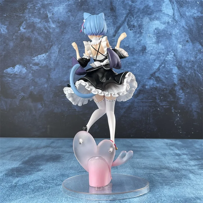 Re:Zero - Starting Life in Another World Cute Rem Cat Ear Maid Scene Statue Desktop Ornament Decoration Anime Fans Toys Gift view 5