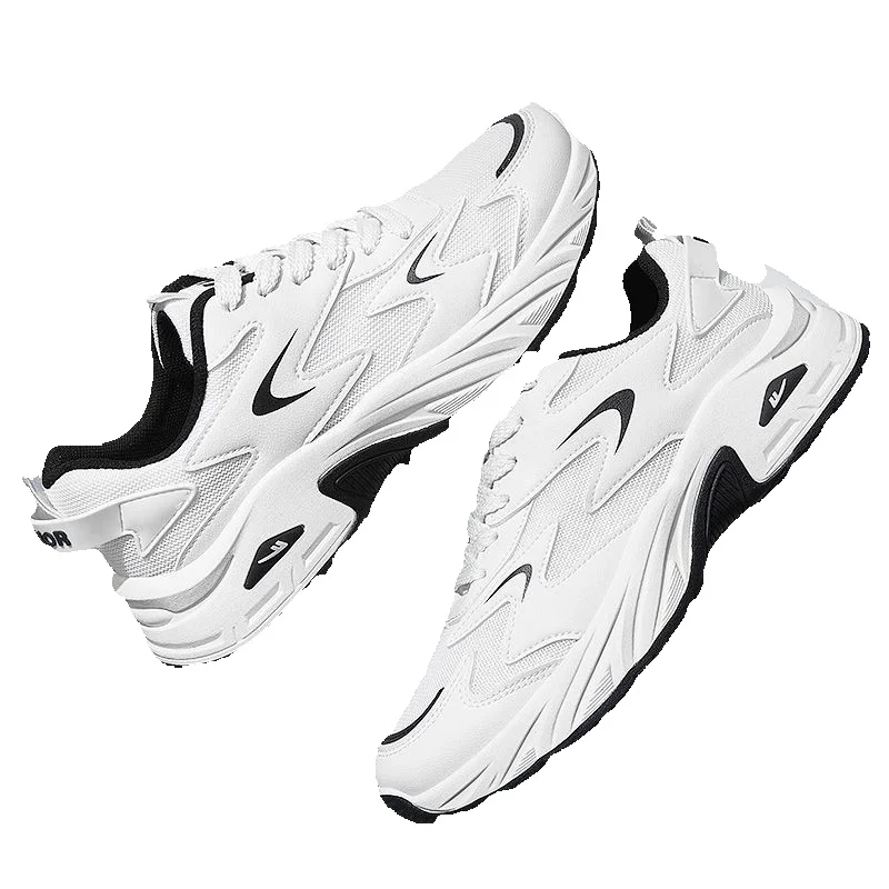 Pull-back Shoes Men's Sneakers 2026 Spring New Height-increasing Trendy Black And White Dad Shoes Casual Running Shoes_vogvips.com