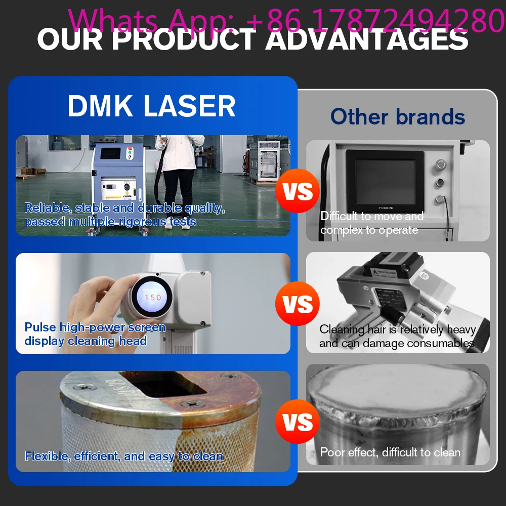 DMK 300W‑2000W Pulse       Cleaning Machine for Rust, Paint, Oil, Graffiti and Wood Stripping