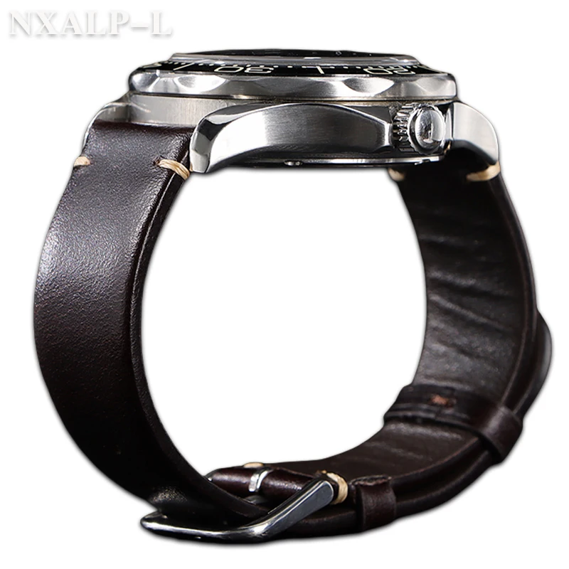 خمر النفط الشمع الجلود حزام (استيك) ساعة اليدوية خياطة جلد البقر حزام لأوميغا ل Seiko Smartwatch معصمه 18 مللي متر 20 مللي متر 22 مللي متر