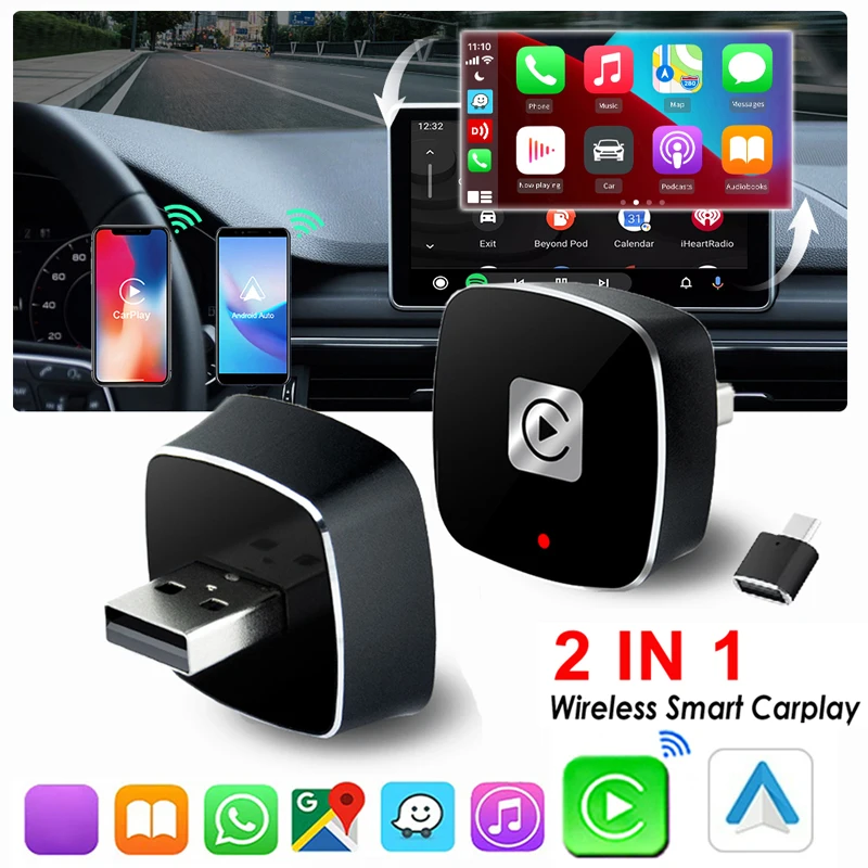 

Mini CarPlay Box и Android Auto для Audi Mercedes Volvo Volkswagen Bluetooth WiFi Connection Wireless Carplay Ai Box Plug & Use