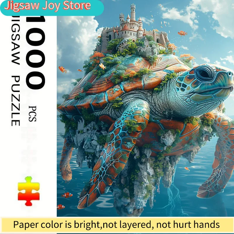 

Пазл для взрослых, размером 70,0x50,01 см, с абстрактным изображением замка и черепахи, идеально подходит для творческих развлечений с семьей.