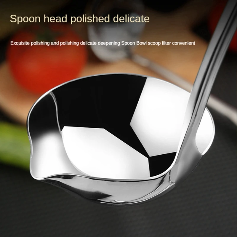 2X Kitchen Soup Ladle 304 Stainless Steel Punch Luminous Ladell Spoons With Pour Spout Gravy Ladles For Serving,11.8Inch