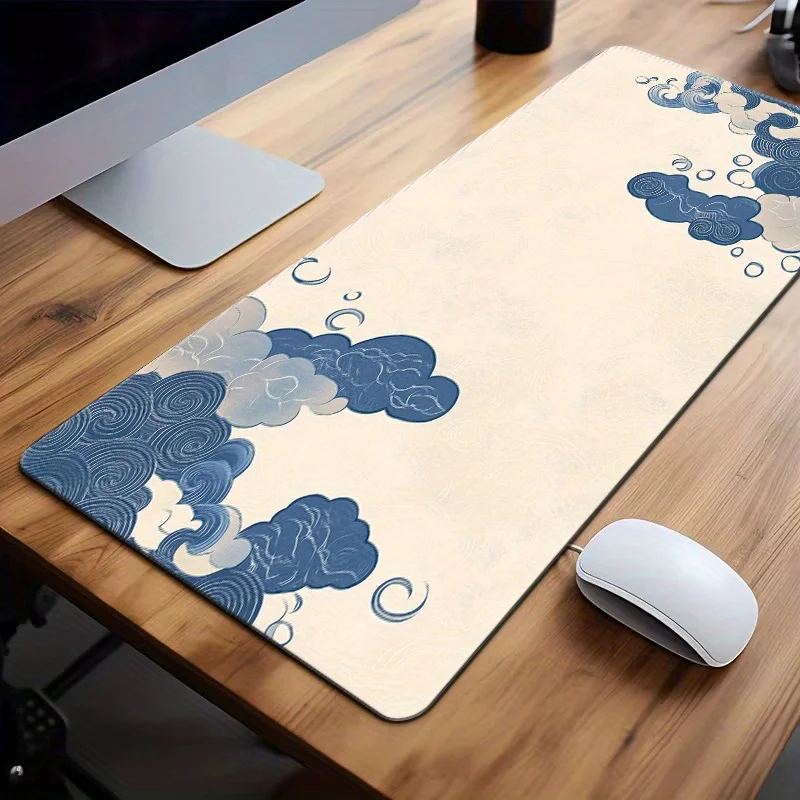 XXL Extra Large Gaming Mouse Pad, Office & Home Use Blue Cloud Pattern, Large Keyboard Mat, Gaming Accessories