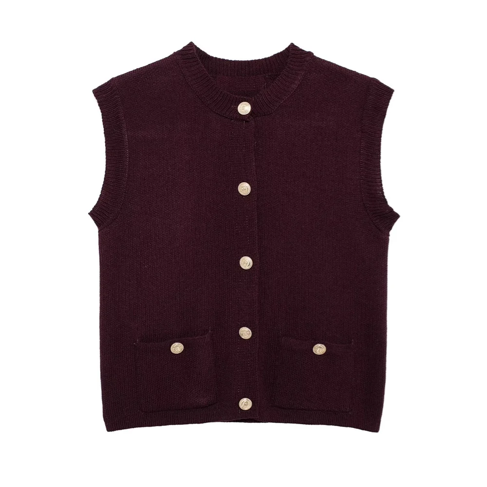 

loose Ankela small fragrant button decoration knitted vest vest vest vest women's autumn and winter new item