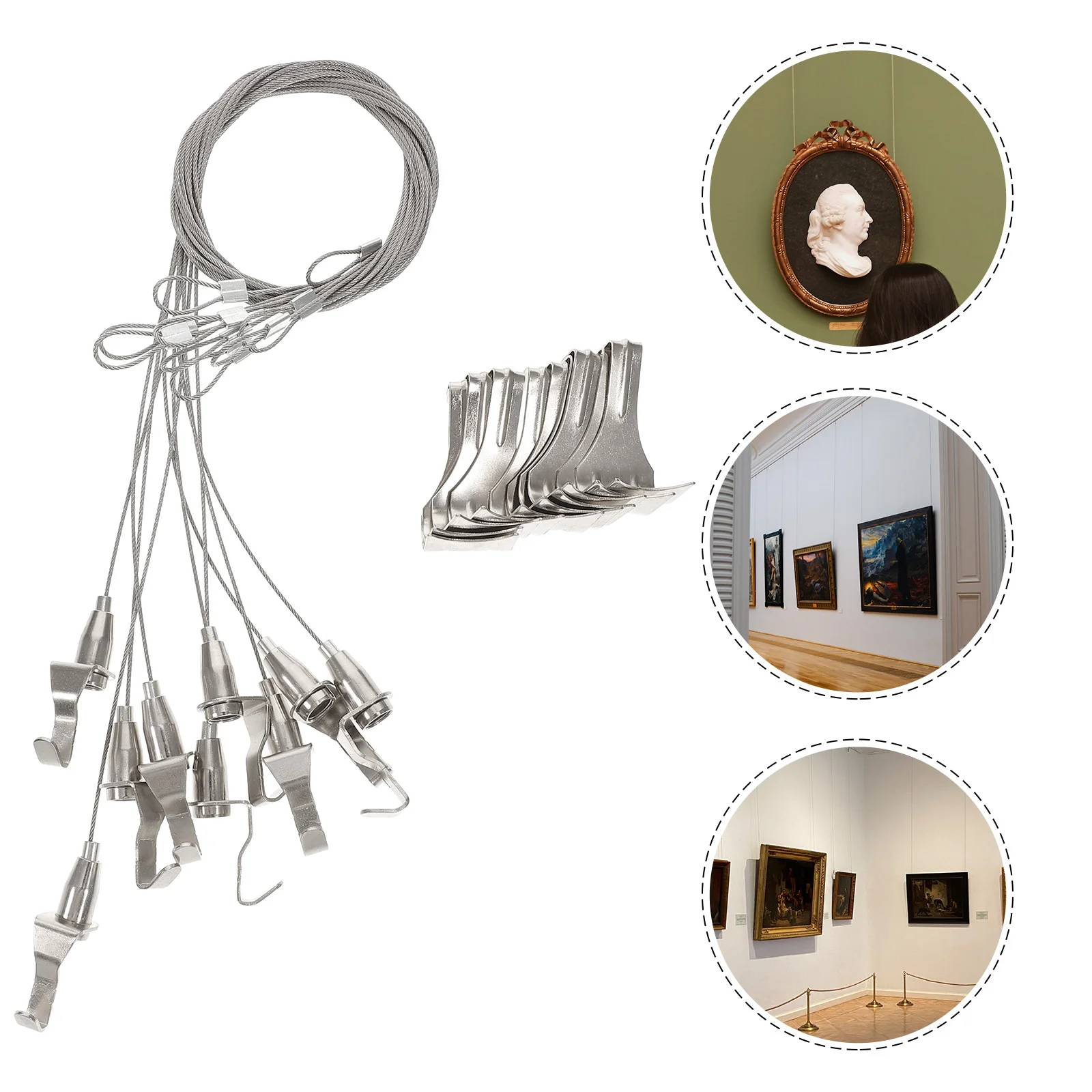 

10 Pcs Picture Rail Hook Strips Poster Towel Hooks Frame Wire for Mirror Hanging Rope Light Flowerpot Adhesive Tape Travel