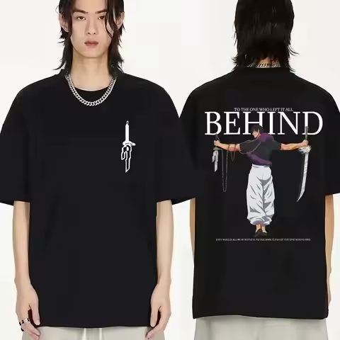 Motorcycle men and women anime Jujutsu Kaisen Fushiguro Toji To The One Who Lfft It All Behind graphic T-shirt Harajuku T-shirt