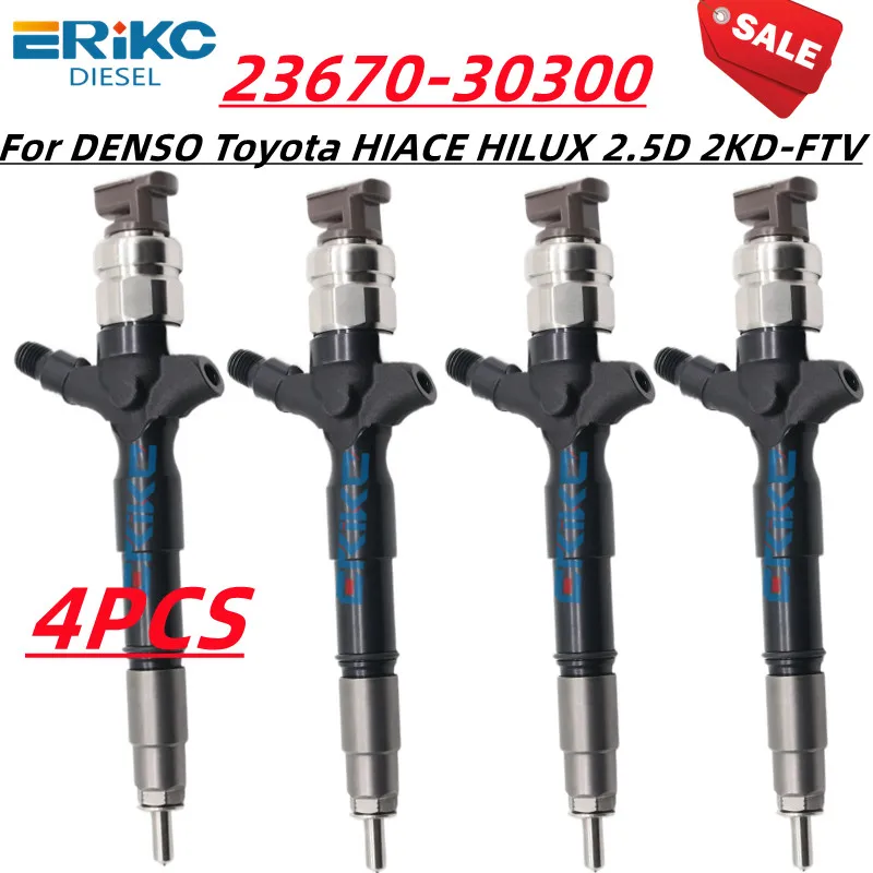 4PCS 23670-30300 Diesel Injection Assy 2367030300 Fuel Injector Set 23670 30300 For DENSO Toyota HIACE HILUX 2.5D 2KD-FTV Nozzle