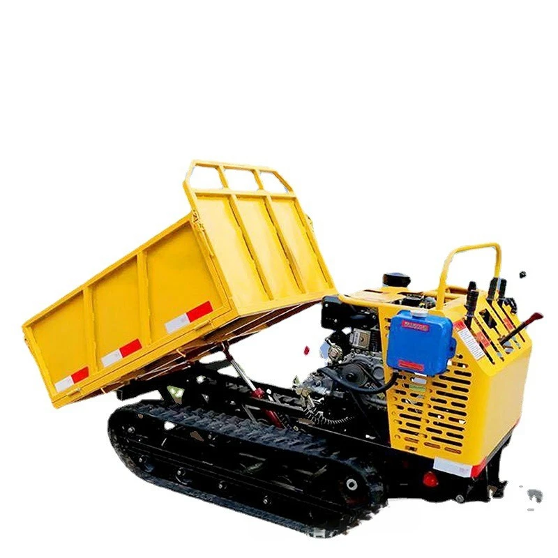 

Mountain crawler truck Hand-held 1 ton 1.5 ton hydraulic agricultural orchard dump truck Small mini dump truck