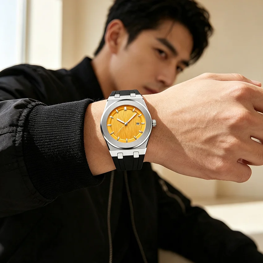 Youth Fashion Men Watch Chronograph Date Silicone Quartz Man Watch Waterproof Luminous High Quality Men's Watches Reloj