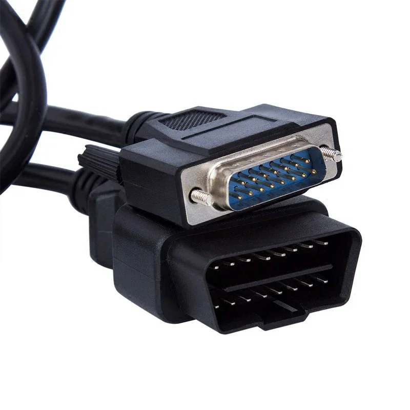 150CM OBD2 16Pin To DB15Pin Adapter Car Extension Cable Male DP 15PIN Cable OBD To DB15 Pin Female Interface 16 Pin Connection