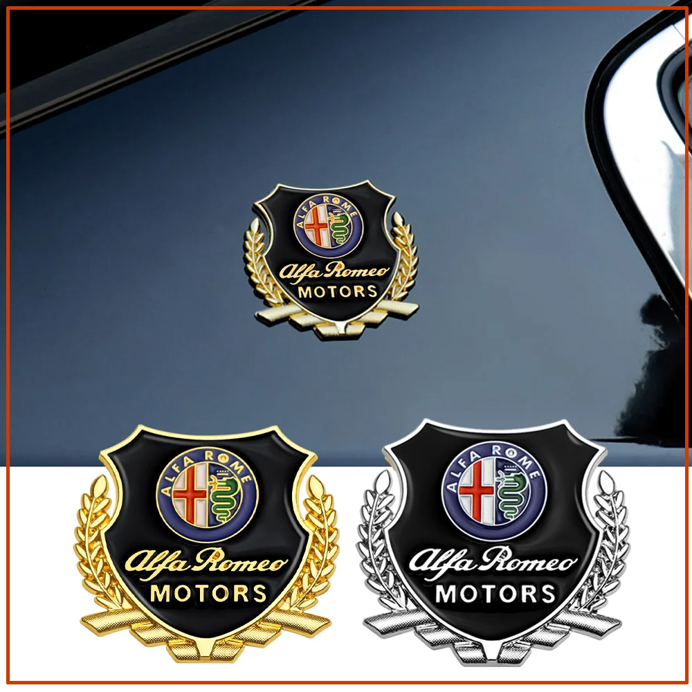 3D Metal Car Body Trunk Emblem Sticker Window Decoration decals For Alfa Romeo Stelvio Giulietta Mito 147 159 Giulia Accessories