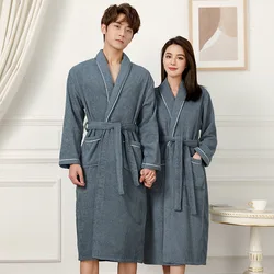 100% Cotton Toweling Terry Robe Unisex Lovers Soft Bath Robe Men and Women Nightrobe Sleepwear Male Casual Home Bathrobe