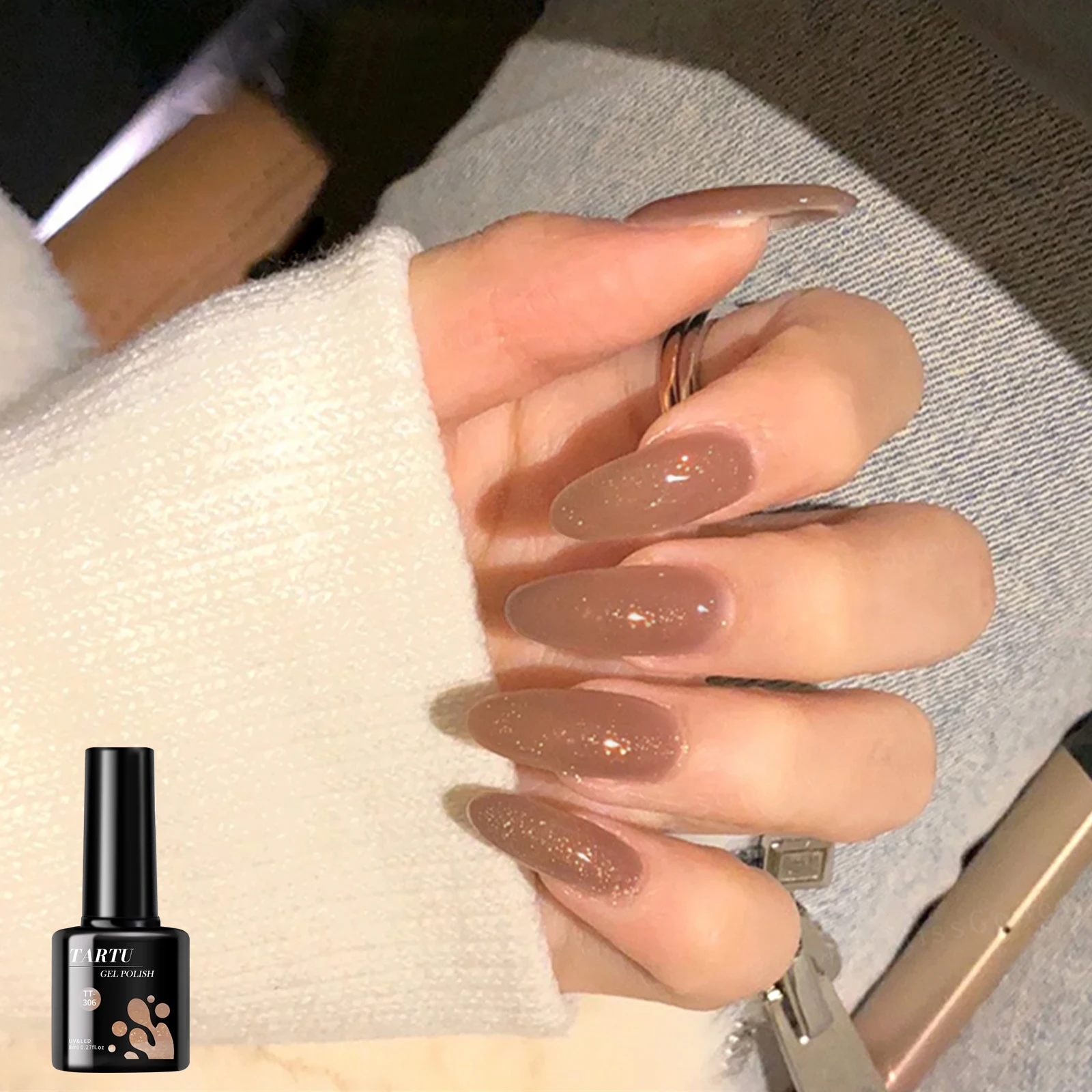 8 ミリリットルゴールドグリッターホログラフィックグリッタージェルネイルポリッシュリムーバブル LED/UV 長期持続グリッタースパンコールホームネイルアートサロン