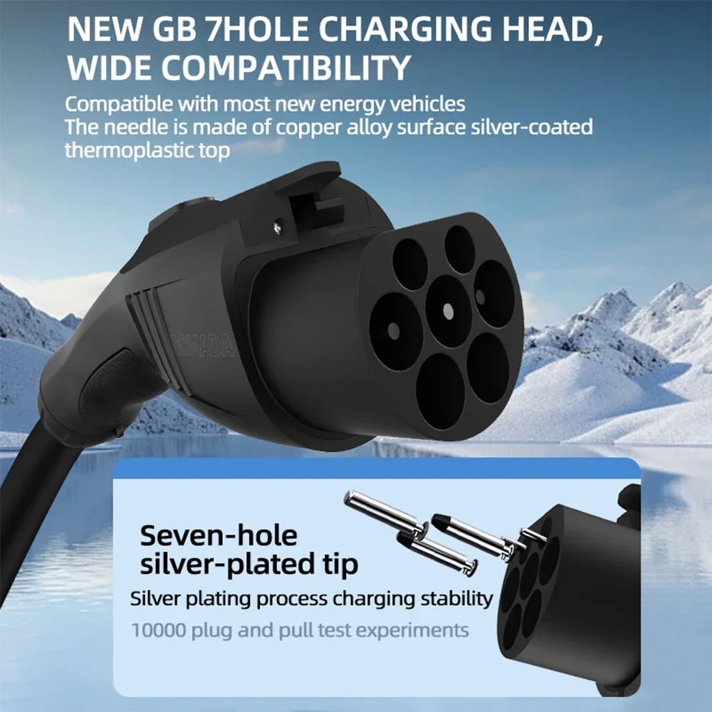 3.5KW 16A Portable EV Charger with GB/T20234 Connector EU Plug 3M-20M Cable Length Options Wallbox Adapter for Electric Vehicles
