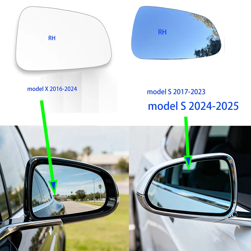 

Для модели X 2016-2024 модели S 2017 2018 2019 2020 2021 2022 2023 модель S 2024 2025 Автомобильное боковое зеркало с подогревом линзы зеркала заднего вида