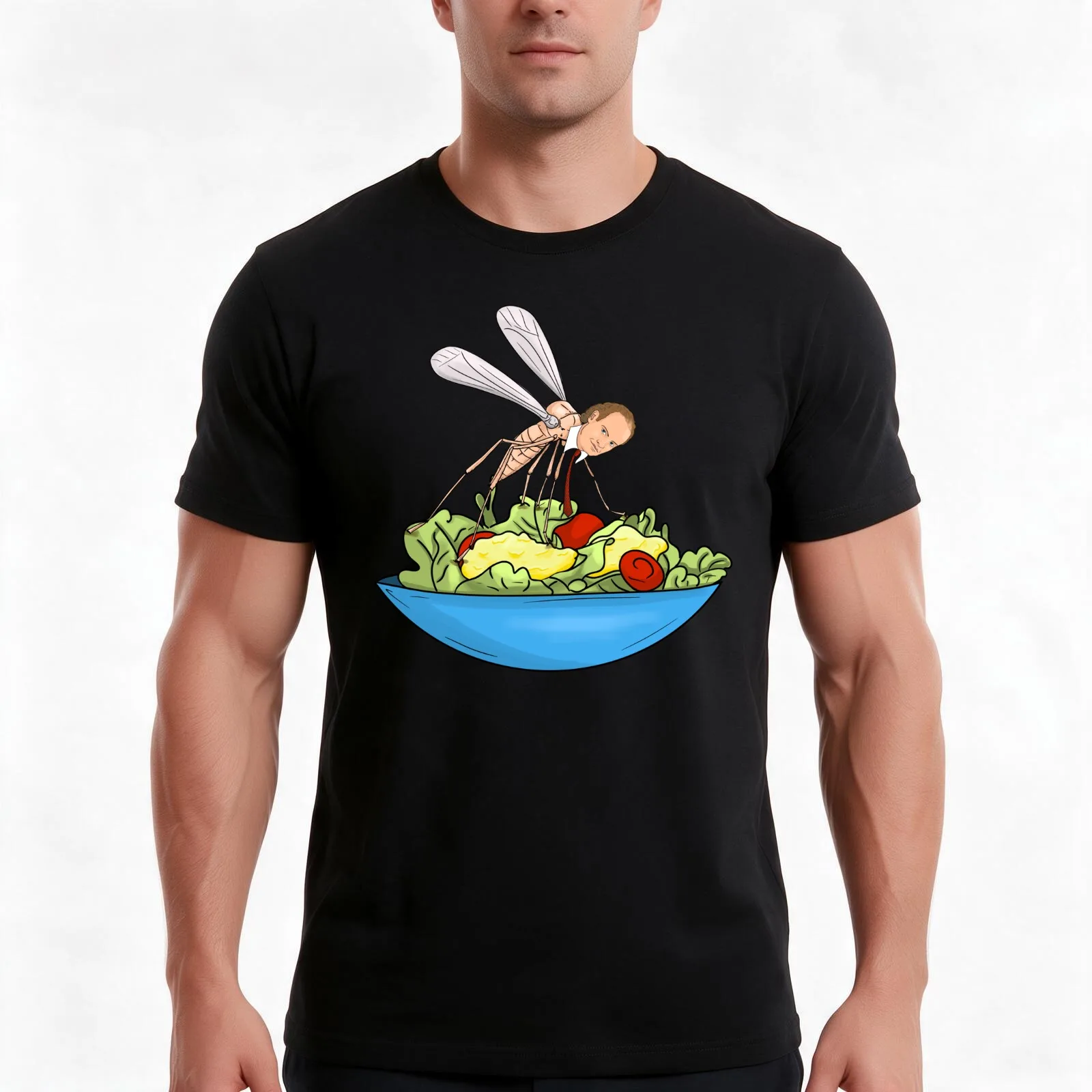 Frasier Crane Fly on Tossed Salad and Scrambled Egg T-Shirt, Summer Casual Cotton Tee, Oversized Streetwear Tops, 100% Cotton