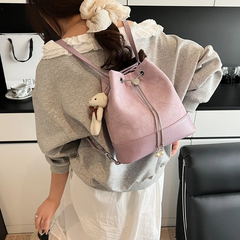 

Модная сумка-ведро в студенческом стиле 2025 года — женская стильная сумка через плечо на шнурке, маленькая дизайнерская сумка для повседневного использования/повседневного использования