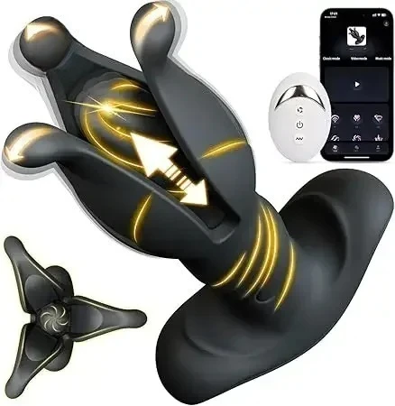 항문 진동기 전립선 마사지기 앱 원격 제어 남성 섹스 토이 남성용 항문 버트 플러그 플래핑 추진 진동 장난감