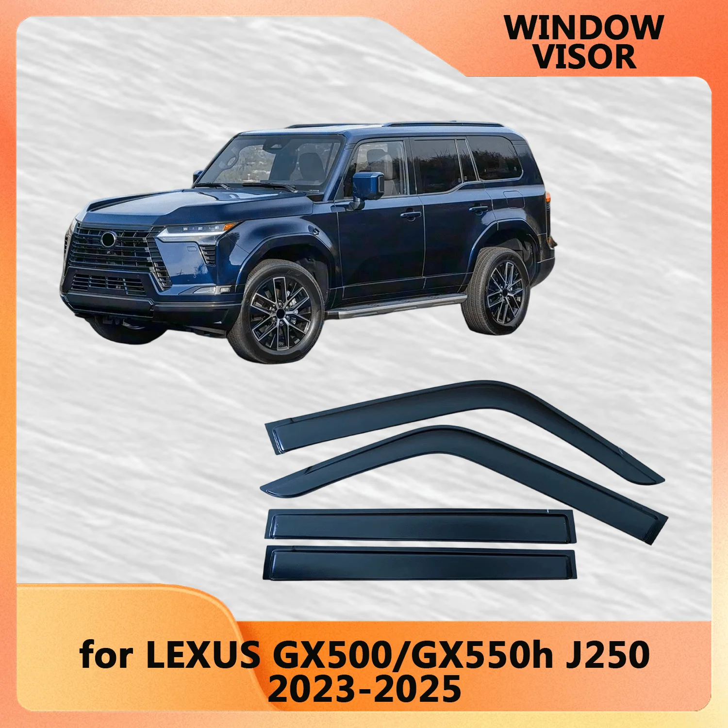 حاجب النافذة لكزس GX500/GX550h J250 2023 2024 2025 منحرف الرياح واقيات المطر حاجب الباب ظلال تنفيس