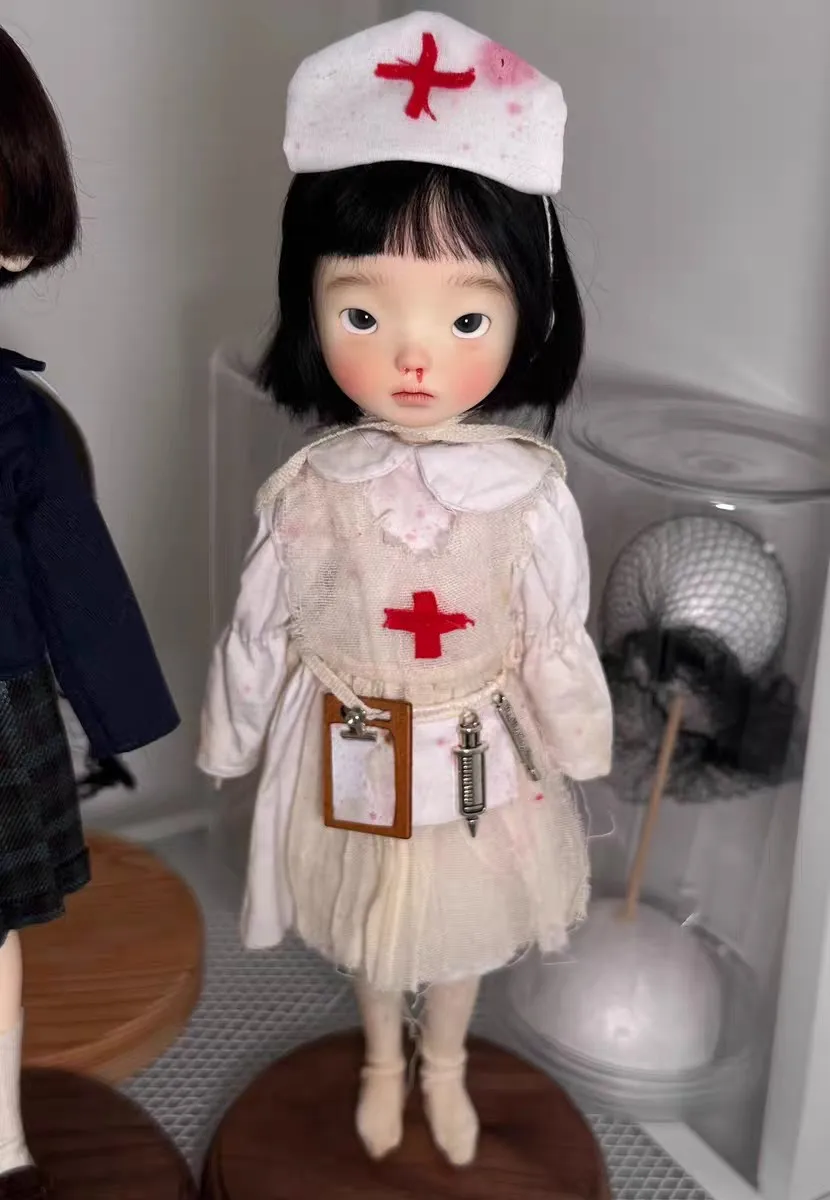 Dula Doll Clothes Dress Stained nurse uniform for Blythe Landazz Landoudou OB24 OB22 Doll