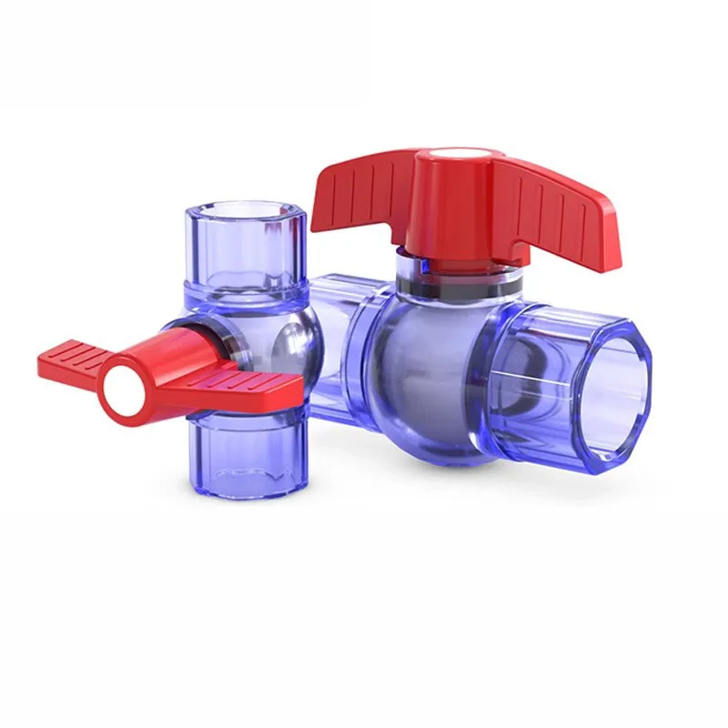 PVC Transparent Ball Valve Gate Valve Water Aquarium Accessories 20 for Fish Tank 4/6/1 inch 32/50/63