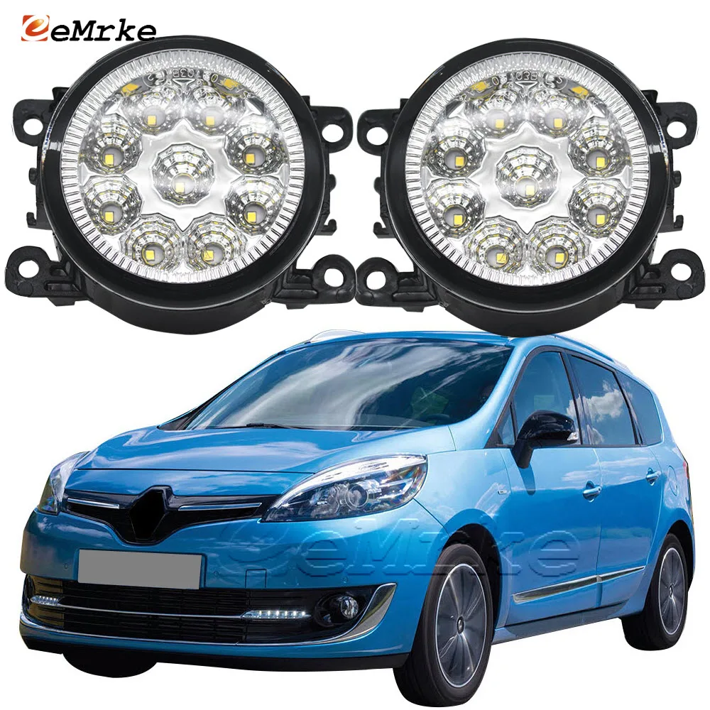 Car 9-Pieces Led Fog Lights Assembly Daytime Running Lights DRL for Renault Grand Scenic 3 JZ 2010 2011 2012 2013 2014 2015 2016