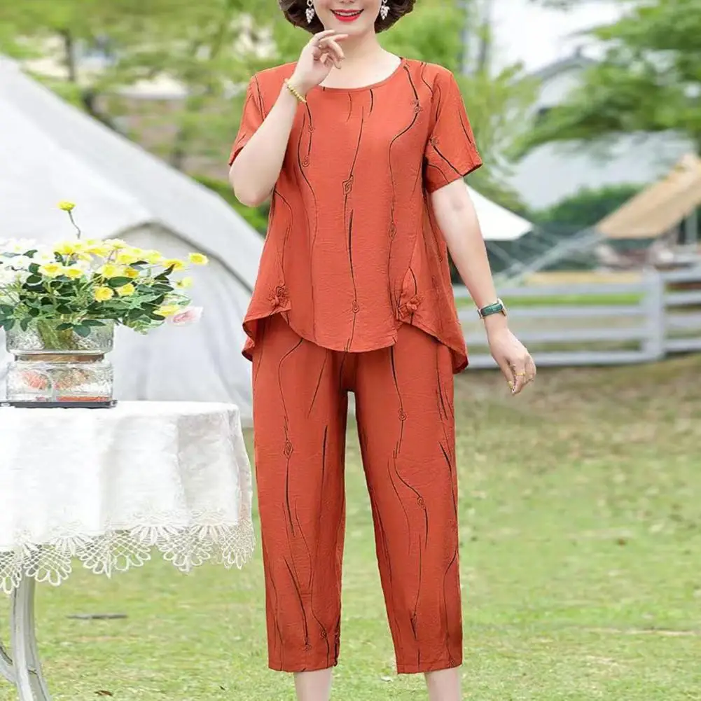 2023 Summer Women's Trousers Suit Pastoral Fashion Loose Short Sleeve Two Piece Suit Striped Cotton Linen Wild T-shirt Pant Sets