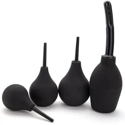Enema Anal Douches for Men Women, Enema Bulb with Bendable Silicone Nozzles Colon Cleanse, Anti Backflow Shower Bidets Cleansing