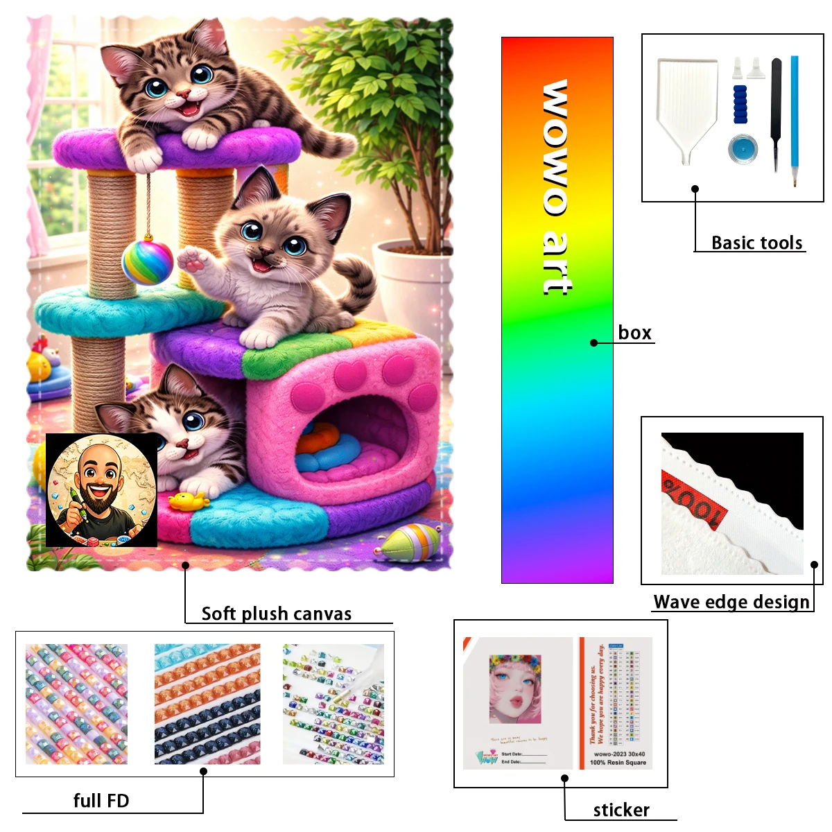 

【Davicillo91 Diamond Art】Adorables pequeños animales Resin FD &AB &CR & MT are dazzlingly intertwined With flocking