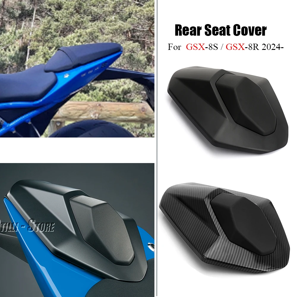 Cubierta de asiento trasero para motocicleta, carenado negro de fibra de carbono para Suzuki GSX-8S, GSX8S, GSX-8R, GSX8R, GSX 8S, 8R, 2023, 2024