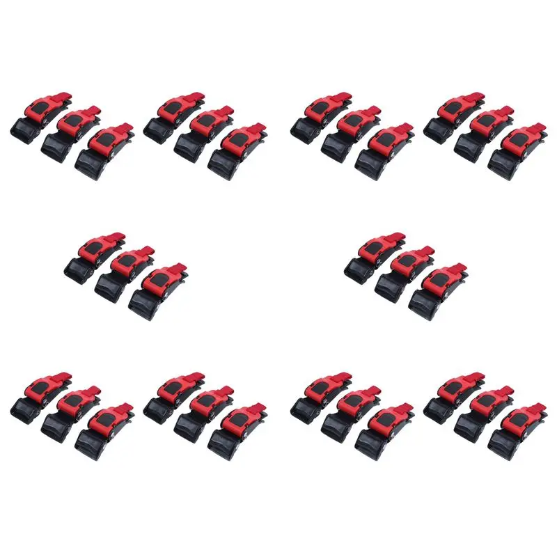 

30X Plastic Motorcycle Helmet Speed Clip Chin Strap Quick Release Pull Buckle New Black+Red-T48C