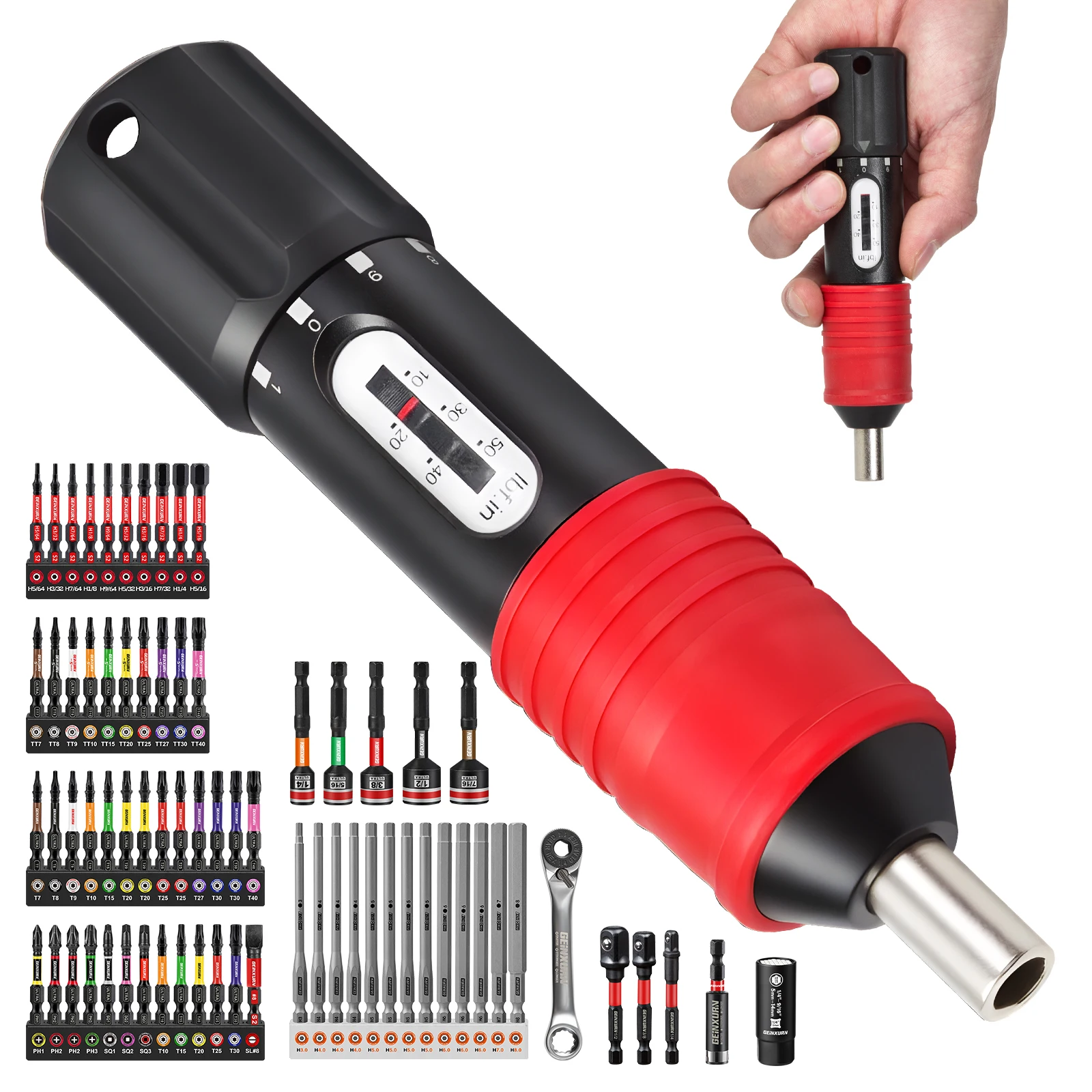 

Регулируемая отвертка Geinxurn с регулируемым крутящим моментом, наборы магнитных держателей для бит 1/4 дюйма, алюминиевый сплав, для авторемонта и домашнего использования